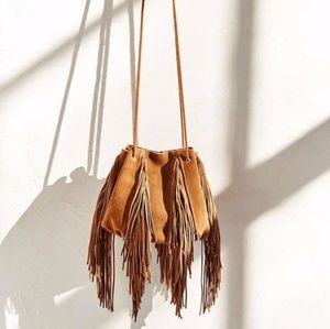 Urban Outfitters Tan Fringe Bag